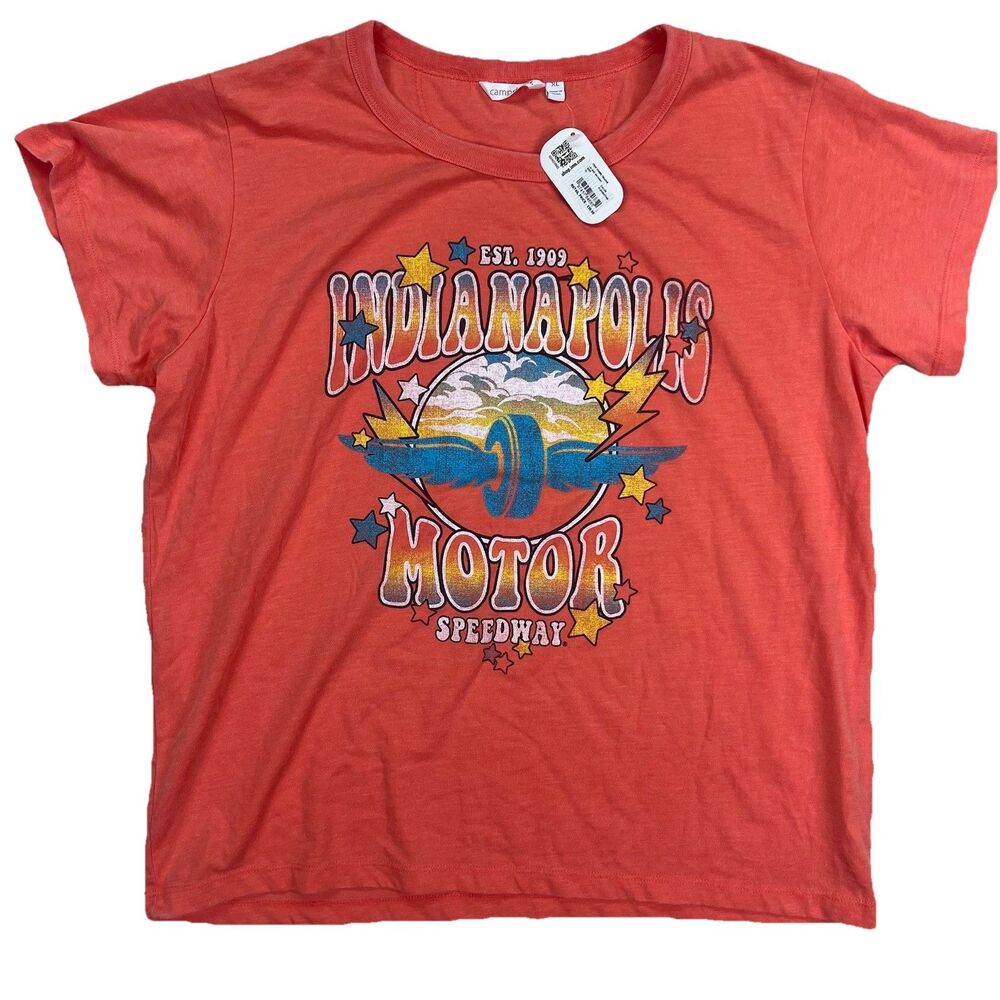 Indianapolis 500 Motor Speedway Womens Tβ Shirt Size Xl Peach Camp David NWT-$35